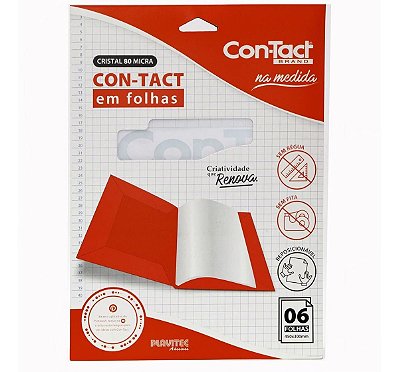 Papel Adesivo Contact Transparente Cristal 6 Folhas de 45cmx30cm