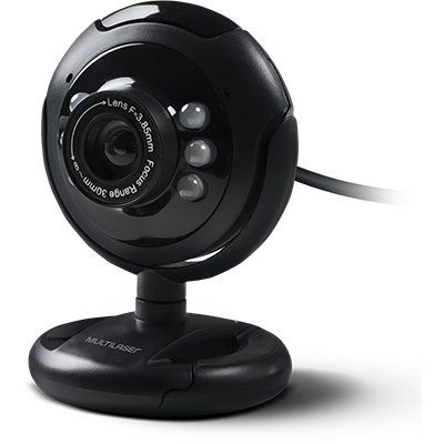 Câmera webcam 16mp com microfone, Preto, WC045, Multilaser - CX 1 UN
