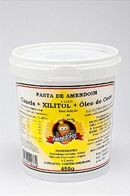 Pasta de Amendoim com Xilitol + Óleo de Coco + Canela 450g