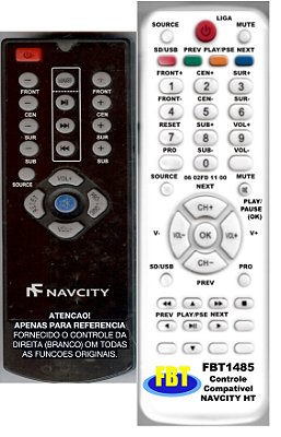 Controle Remoto Compatível Navicity Home Ns5100 FBT1485