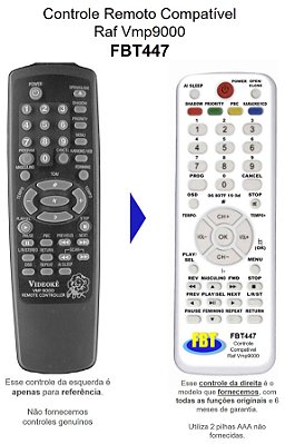 Controle Remoto Compatível Videokê RAF VMP9000 FBT447
