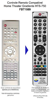 Controle Remoto Compatível  Gradiente ah59 01264A HTS760 FBT1589