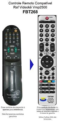 Controle Compatível RAF Videokê Vmp 2500 FBT268