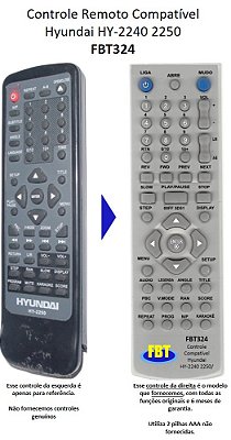 Controle Remoto Compatível Hyundai Hy2240 2250 FBT324