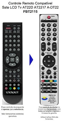 Controle Compatível Sate Satellite At2217 2417 Lcdtv FBT2115