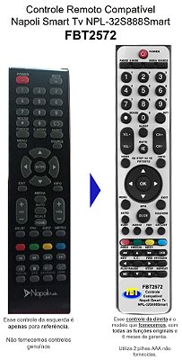 Controle Compatível LCD TV Napoli FBT2572