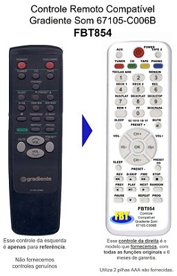 Controle Compatível Gradiente Volcanic 6710s C006b FBT854