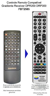 Controle Compatível GRADIENTE HOME DPR 200 300 FBT2585