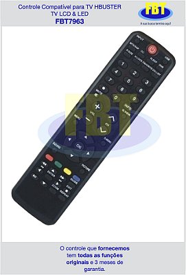 Controle Compatível para TV HBUSTER TV LCD & LED FBT7963