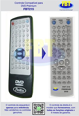 Controle Compatível para DVD Premium FBT215