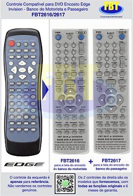 Controle Compatível para DVD Encosto Ford Edge Invision - FBT2616/2617