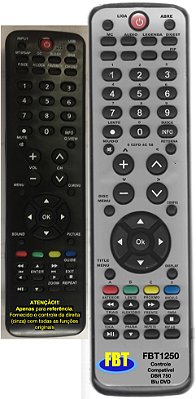 Controle Compatível para Bluray TecToy DBR750 FBT1250