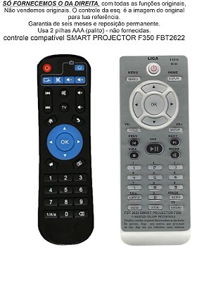 Controle Compatível SMART Projector F350 FBT2622