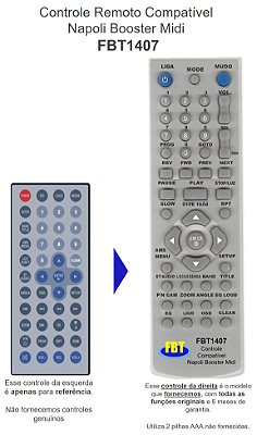 Controle Compatível para Napoli Midi Japan Booster FBT1407
