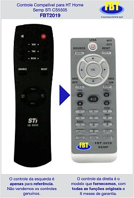 Controle Compatível para HT Home Semp STi CS5505 FBT2019