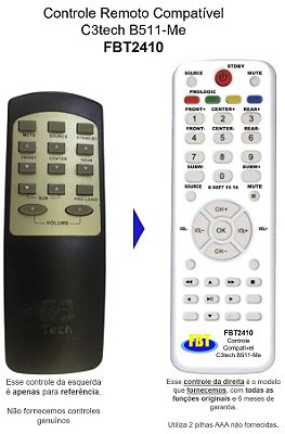 Controle Compatível para Home Theater C3 Tech B511-ME B3191-MZ FBT2410