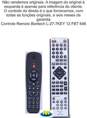 Controle Compatível para Projetor Bontech L-27-7Key FBT646