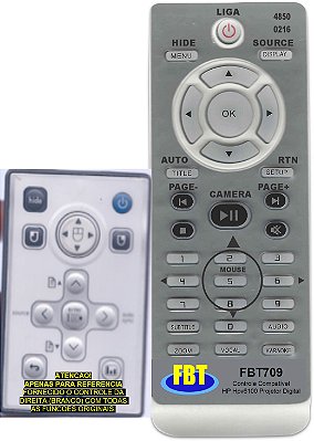 Controle Remoto Compatível Projetor Digital HP HPV6100 FBT709