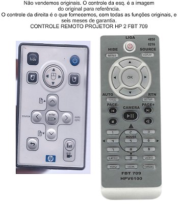 Controle Compatível para Projetor HP FBT709