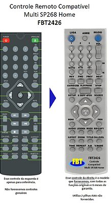 Controle Compativel Multilaser Sp268 Home FBT2426
