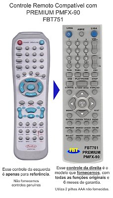 PREMIUM HOME PMFX-90 Controle Compatível FBT751