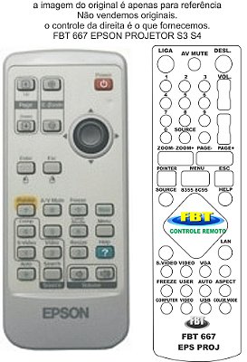 Controle Remoto Compatível - Projetor EPSON