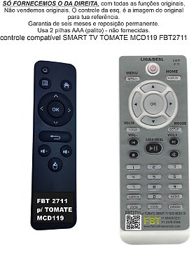 Controle compatível TOMATE smart tv box MCD119 FBT2711