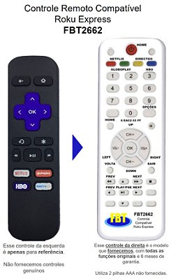 Controle Compatível Roku Tvdigital Express Fbt2662