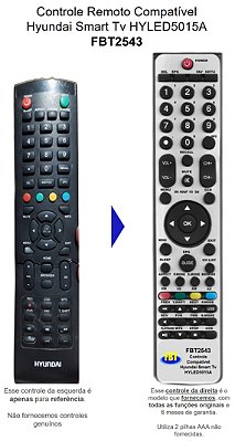 Controle Compatível  Smart TV Hyundai HYLED5015A FBT2543