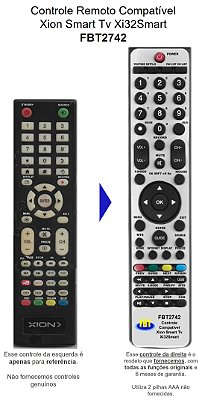 Controle Compatível Xion Led Smart Tv Xi32 40 55 Fbt2742