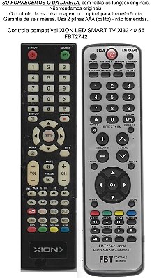 Controle Compatível Xion Led Smart Tv Xi32 40 55 Fbt2742