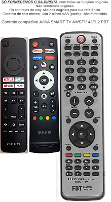 Controle Compatível Com Aiwa SmartTV FBT2741