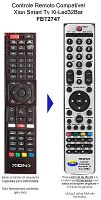 Controle Compatível Com XION LED XI-LED32BAR FBT2747