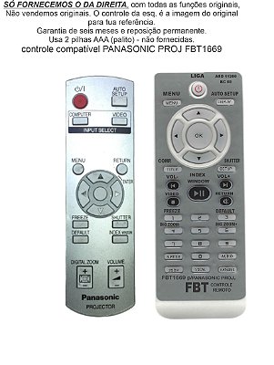 Controle Compatível Com PANASONIC PROJ FBT1669