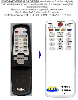 Controle Compativel Com Ht Goldship 0389 E PHT510 FBT1139