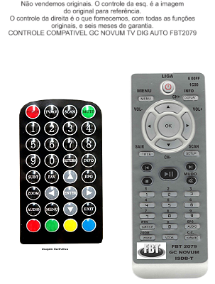 Controle Compativel Com Novum Gc Tv Dig Auto Fbt2079