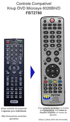 Controle Compatível Para KNUP MICROSYSTEM FBT2780