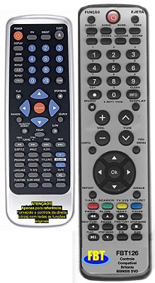 Controle Compatível Para Dvd Britania Bsi 9000 Fbt126