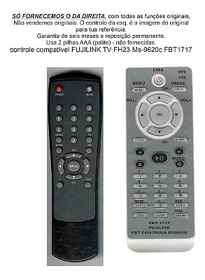 Controle Compatível Com Fujilink Fujion Tv Lcd Fbt1717