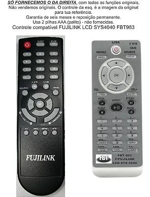 Controle Compatível Com Fujilink Fujion Tv Lcd Fbt983