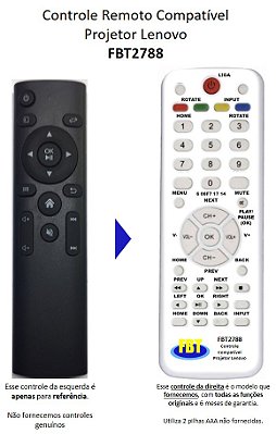 Controle Compatível Projetor Lenovo L5 FBT2788
