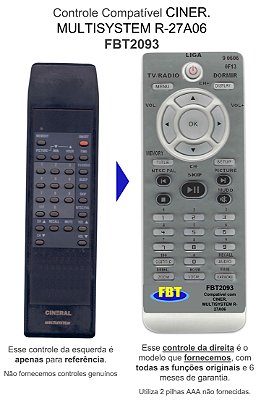 Controle Compatível Com TV CINERAL FBT2093