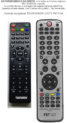 Controle Compatível Com TELEFUNKEN LCDTV FBT2794