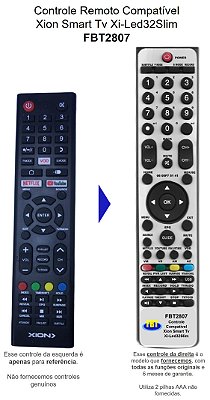 Controle Compatível Com XION SMART XI-LED32SLIM FBT2807
