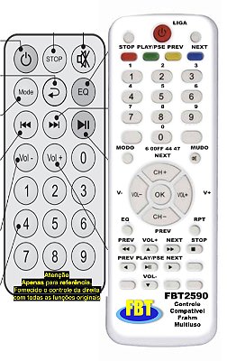 Controle Compatível Cx Amp Frahm Cf700app Fbt2590