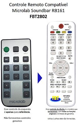 Controle Compatível Com MICROLAB RB 161 FBT2802