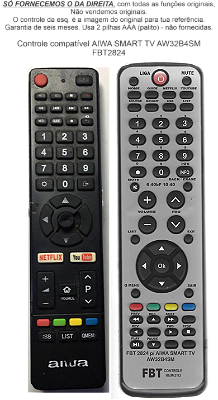 Controle Compatível  Com AIWA SMART TV AW32B4SM FBT2824