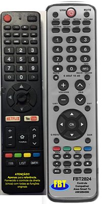 Controle Compatível  Com AIWA SMART TV AW32B4SM FBT2824