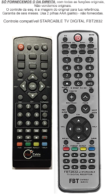 Controle Compatível Com STARCABLE TV DIGITAL FBT2832