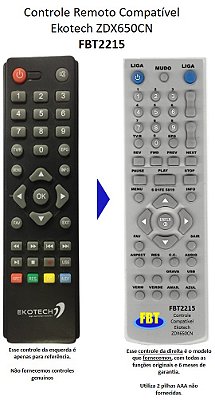 Controle Compatível Com TV DIGITAL ZDX650CN ZBT670S FBT2215
